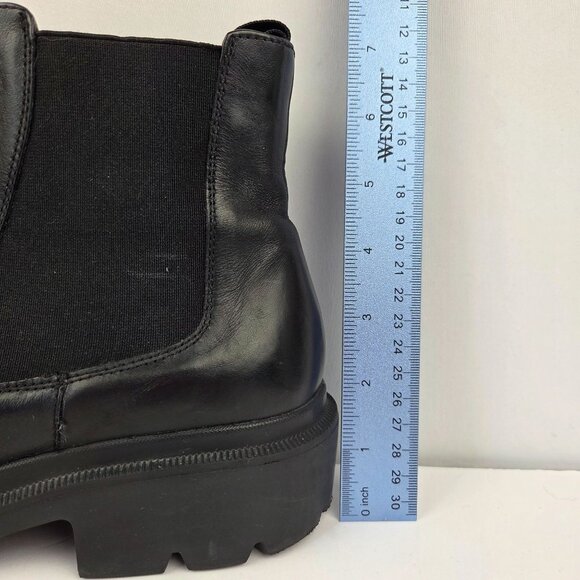 Blondo Waterproof Lug Sole Black Leather Chelsea Boots Size 9.5 - Picture 12 of 13